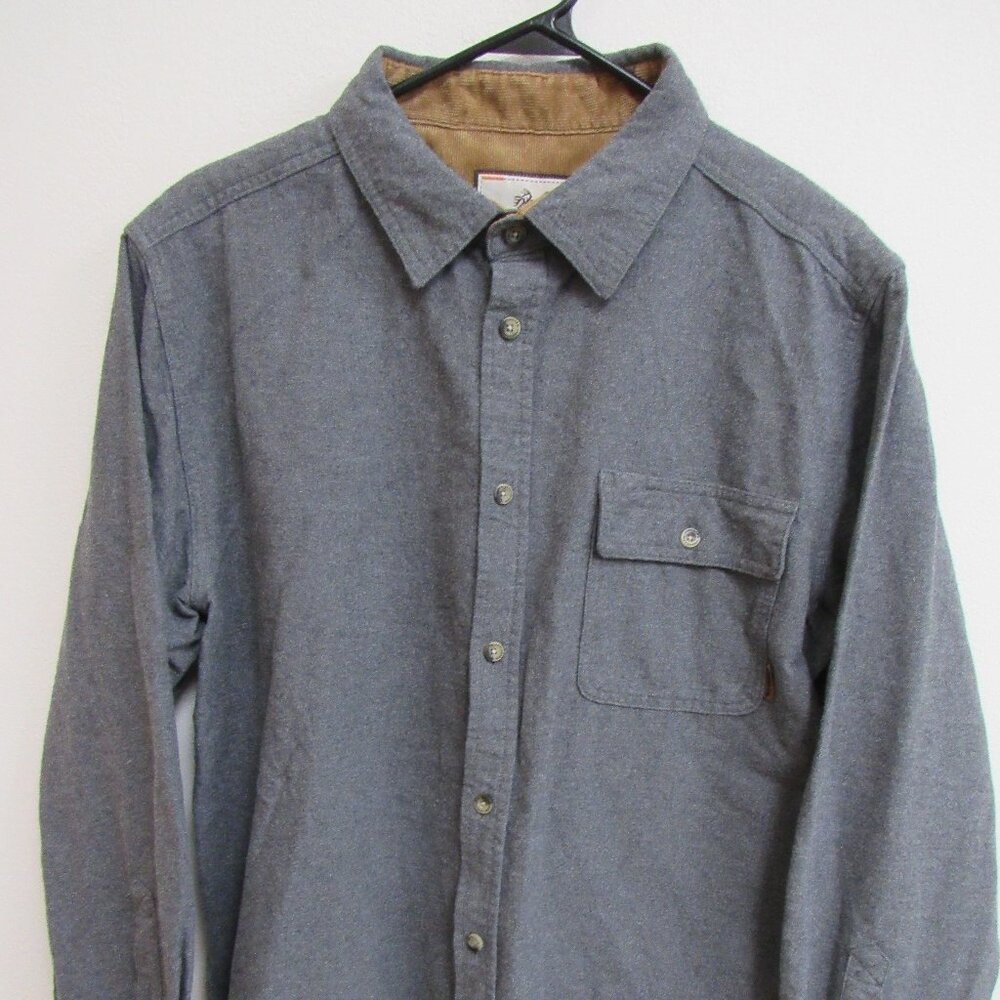 Legendary Whitetails Gray Buck Camp Flannel Shirt Large L/S Corduroy Button-Up
